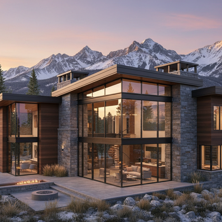 A contemporary mountain custom home